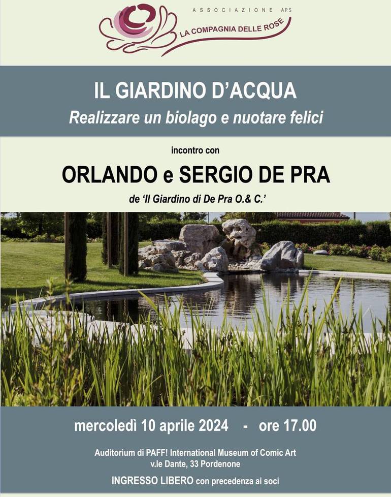 Pordenone, mercoledì 10 aprile, il giardino d'acqua