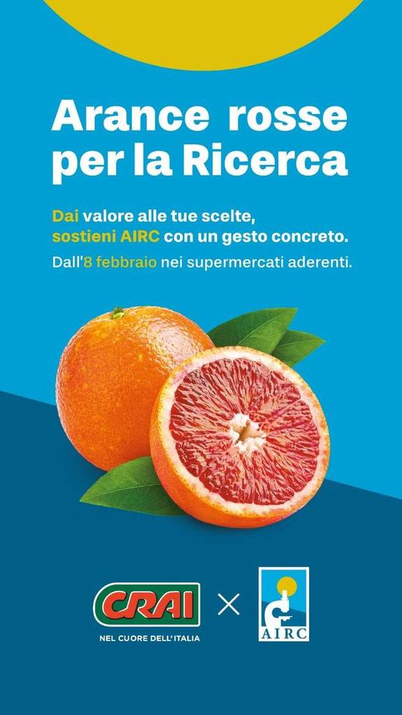 Le arance rosse a favore dell’Airc
