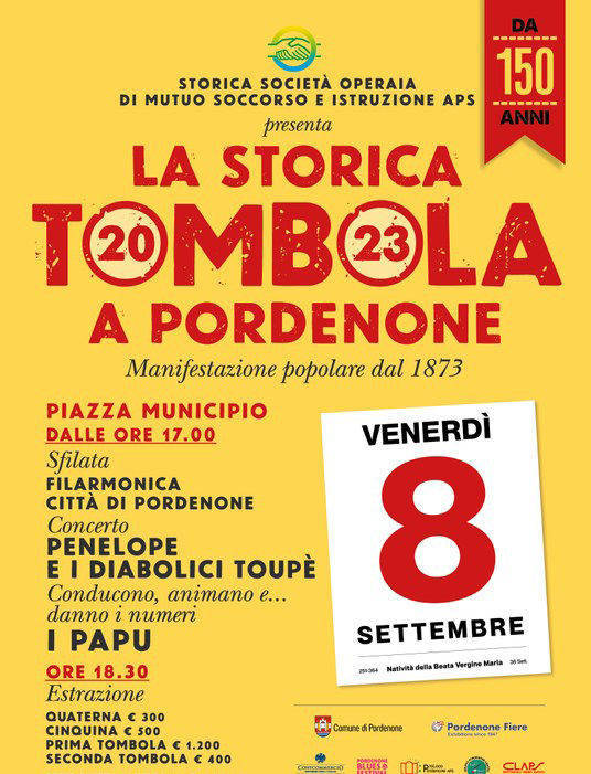 Venerdì 8 settembre: la tombola a Pordenone per il giorno di festa