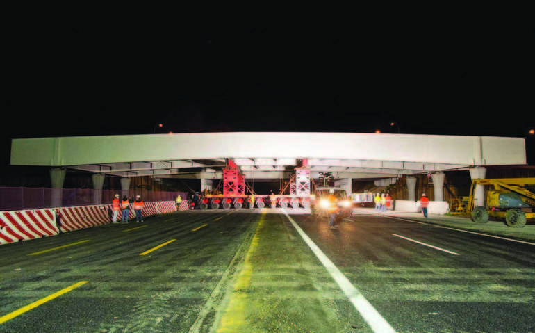 A4, varata la campata centrale del nuovo cavalcavia del nodo autostradale di Portogruaro