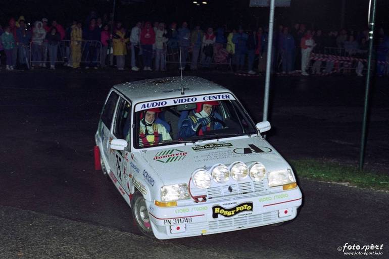 I fratelli Fabrizio (pilota) e Daniele Martinis (navigatore), Rally Piancavallo 1991; foto Fotosport