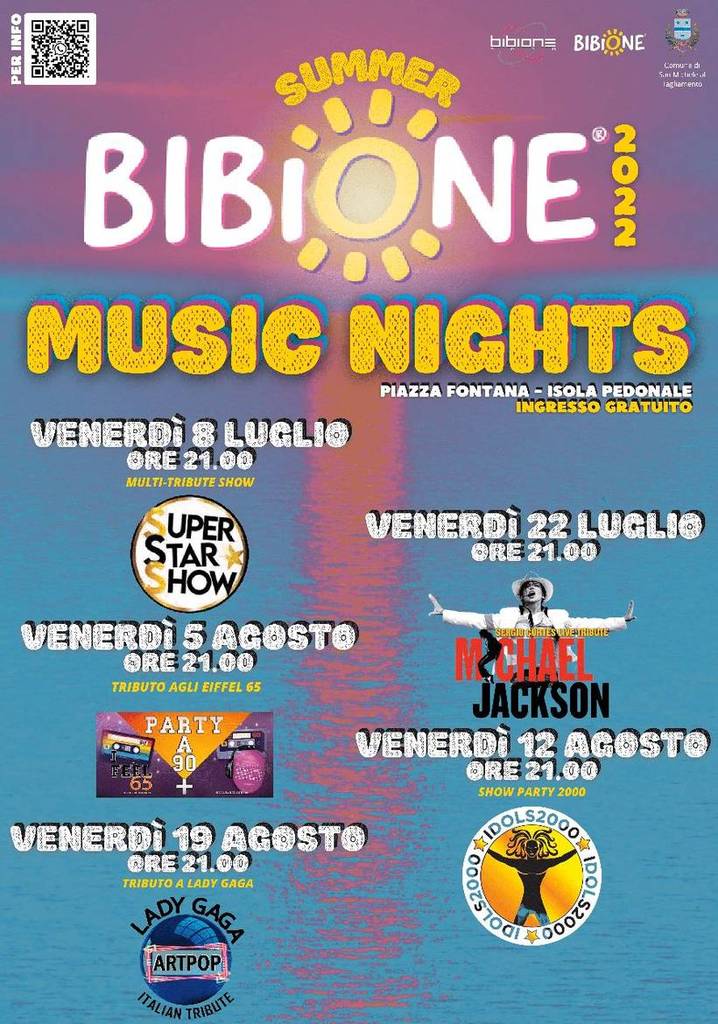 Bibione: iniziano dall'8 luglio Iniziano le Music Nights, 5 serate dedicate alla musica Pop e Rock internazionale e italiana 